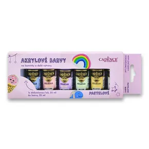 Acrylfarben für Stones Cademace Set von 6 Pastellfarben + Acryllack